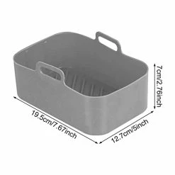 Cheap 🛒 2pcs Air Fryer Silicone Pot For Ninja Foodi Dual DZ201 | Reusable Silicone Air Fryer Liner | Rectangle Air Fryer Basket For Ninja 8 QT Air Fryer | Easy Cleaning Food Safe Air Fryer Accessories (Gray) 🎁 -Small Appliance Parts Shop 31nLdEVF7dL