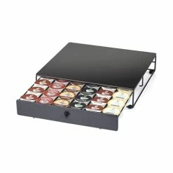 Coupon 🔔 Nifty Solutions Nifty Coffee Pod Drawer – Compatible With K-Cups, 36 Pod Pack Holder, Non-Rolling, Compact Under Coffee Pot Storage Sliding Drawer, Home Kitchen Counter Organizer, Black 😍
