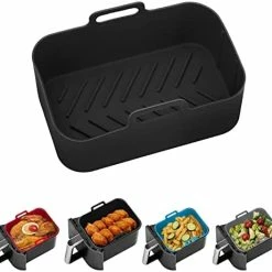 Best Pirce 🧨 2Pcs Air Fryer Silicone Pot Rectangular For Ninja Foodi Dual DZ201 8QT, MMH Reusable Silicone Airfryer Liner Replacement Baking Tray Basket Insert | Non-stick | Easy Cleaning | Food Safe | Gray 🤩 -Small Appliance Parts Shop 410QDu9voL. AC