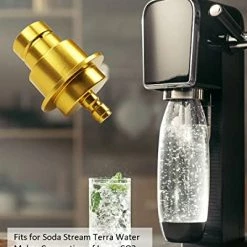 Deals 🔔 CO2 Adapter Fit For Soda Stream Terra Water Maker Machine And Fit For Large CO2 Storage Tanks And Soda Machine Pink CO2 Cylinder System 8mm Direct Adapter Hose Gold 😉 -Small Appliance Parts Shop 411musmkTOL