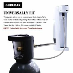 Budget π GURUDAR CO2 Tank CO2 Cylinder Direct Adapter With 60in Stainless Steel Hose, CGA320 To TR21-4 Carbonated Water Soda Maker Connector For SodaStream Fizzi One Touch Jet Aqua Fizz π 15 Budget π GURUDAR CO2 Tank CO2 Cylinder Direct Adapter With 60in Stainless Steel Hose, CGA320 To TR21-4 Carbonated Water Soda Maker Connector For SodaStream Fizzi One Touch Jet Aqua Fizz π -Small Appliance Parts Shop 414TpBF80mL