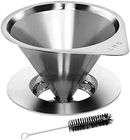Top 10 ✔️ Pour Over Coffee Dripper Stainless Steel LHS Slow Drip Coffee Filter Metal Cone Paperless Reusable Single Cup Coffee Maker 1-2 Cup With Non-slip Cup Stand And Cleaning Brush Golden Mesh 1-2 Cups ⭐ 11 Top 10 ✔️ Pour Over Coffee Dripper Stainless Steel LHS Slow Drip Coffee Filter Metal Cone Paperless Reusable Single Cup Coffee Maker 1-2 Cup With Non-slip Cup Stand And Cleaning Brush Golden Mesh 1-2 Cups ⭐ - Image 9