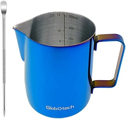 Best deal π€© GLOBOTECH Milk Frothing Pitcher Latte Cup - Stainless Steel Pitcher Latte Art Espresso Machine Accessories Steaming Pitcher Cappuccino Coffee Milk Frother Cups 12 Oz (350ml)β¦ 02 Blue β 12 Best deal π€© GLOBOTECH Milk Frothing Pitcher Latte Cup - Stainless Steel Pitcher Latte Art Espresso Machine Accessories Steaming Pitcher Cappuccino Coffee Milk Frother Cups 12 Oz (350ml)β¦ 02 Blue β - Image 10