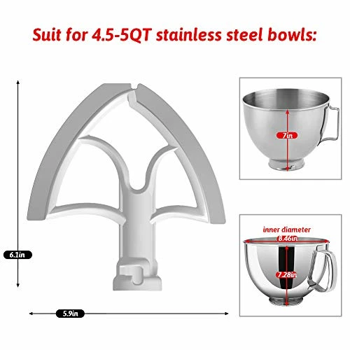 Buy 🎉 Ucho Flex Edge Beater For Kitchenaid Kitchen Aid Mixer Accessory, Kitchen Aid Attachments For Mixer, Fits Tilt-Head Stand Mixer Bowls For 4.5-5 Quart Bowls,Beater With Flexible Silicone Edges 😉 5 Buy 🎉 Ucho Flex Edge Beater For Kitchenaid Kitchen Aid Mixer Accessory, Kitchen Aid Attachments For Mixer, Fits Tilt-Head Stand Mixer Bowls For 4.5-5 Quart Bowls,Beater With Flexible Silicone Edges 😉 - Image 3