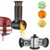 Hot Sale 🎁 Slicer Shredder Attachment For Kitchenaid Stand Mixer, Cofun Shredder Accessories,Kitchen Aid Mixer Assecories For Kitchenaid Mixer, Cheese Grater Attachment For Kitchenaid With 3 Blades White 🔥