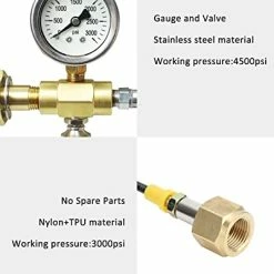 Deals 🤩 60in Fit For Soda Stream Adapter Hose Kit With Big Pressure Gauge CGA320 To TR21-4 Soda Maker Co2 Tank Direct Adapter Hose Maximum Working Pressure 4500PSI 🎁 -Small Appliance Parts Shop 418CFslpaYL