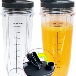 Coupon 😍 Replacement 24oz Nutri Ninja Blender Cup With Sip & Seal Lid For BL450 BL454 BL456 BL480 BL482 BL640 BL642 BL682 BN751 BN801 Foodi SS101 SS351 SS401 Ninja Blender Auto IQ Blade, 2-Pack 🛒 -Small Appliance Parts Shop 419fvG72MqL. AC