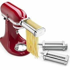 Coupon 🤩 KitchenAid 3-Piece Pasta Roller & Cutter Set Attachment, Silver 😀