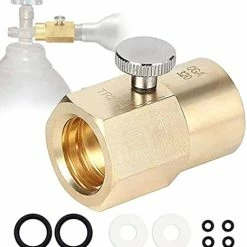 Best Pirce 🌟 Farwind Home Use Soda Refill Bottle CO2 Cylinder Cartridges, Adapter Refills Connector Kit CGA320 To TR21-4, Thread Set Replacement Accessories For Soda Machine Tank, Gold ⌛ -Small Appliance Parts Shop 41DUFA8ZRqL. AC
