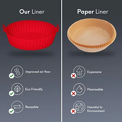 Discount ๐ Air Fryer Silicone Pot, 3-Pack Air Fryer Liner, 8 Inch Reusable Liners, Food Safe, Heat Resistant, Round Pot Oven Accessories, Easy Cleaning, Suitable For 3.6 To 6.8QT Air Fryer ๐ 6 Discount ๐ Air Fryer Silicone Pot, 3-Pack Air Fryer Liner, 8 Inch Reusable Liners, Food Safe, Heat Resistant, Round Pot Oven Accessories, Easy Cleaning, Suitable For 3.6 To 6.8QT Air Fryer ๐ - Image 4