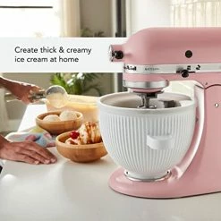Budget ✔️ KitchenAid Ice Cream Maker Stand Mixer Attachment, 2 Quart, W ⌛ -Small Appliance Parts Shop 41Eirfx2EQL