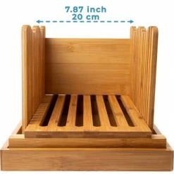 Deals 💯 Comfify Bamboo Bread Slicer For Homemade Bread Loaf – Wooden Bread Cutting Board With Crumble Holder – Foldable, Adjustable And Compact Loaf Cutter – Thin Or Thick Slices 🧨 -Small Appliance Parts Shop 41GPMXy81hL