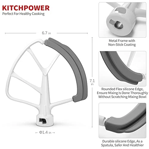 Best Pirce ๐ KITCHPOWER 6 Quart Flex Edge Beater For KitchenAid Bowl-Lift Stand Mixers, Kitchenaid Paddle Attachment Mixer Accessory ๐งจ 6 Best Pirce ๐ KITCHPOWER 6 Quart Flex Edge Beater For KitchenAid Bowl-Lift Stand Mixers, Kitchenaid Paddle Attachment Mixer Accessory ๐งจ - Image 4