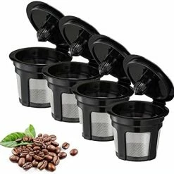 Best deal ✔️ Kicovitifa Reusable K Cups, 4 Pack Universal Fit Reusable Coffee Filters With Food Grade Stainless Steel Mesh Eco-Friendly Coffee Reusable Pods For Keurig 1.0 And 2.0 Brewers (Black) 🔔 -Small Appliance Parts Shop 41HoGDigKtL. AC