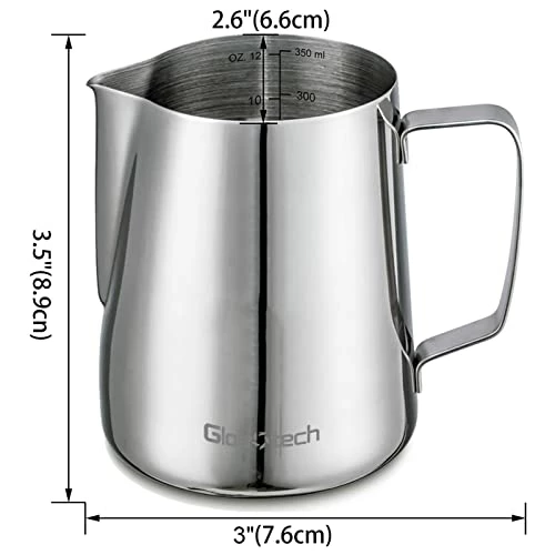 Best deal π€© GLOBOTECH Milk Frothing Pitcher Latte Cup - Stainless Steel Pitcher Latte Art Espresso Machine Accessories Steaming Pitcher Cappuccino Coffee Milk Frother Cups 12 Oz (350ml)β¦ 02 Blue β 4 Best deal π€© GLOBOTECH Milk Frothing Pitcher Latte Cup - Stainless Steel Pitcher Latte Art Espresso Machine Accessories Steaming Pitcher Cappuccino Coffee Milk Frother Cups 12 Oz (350ml)β¦ 02 Blue β - Image 2