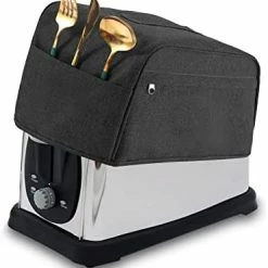 Deals 😀 2 Slice Toaster Cover, Toaster Bags With Pockets, Bread Toaster Oven Dustproof Cover, Toaster Storage Bag, Appliance Covers For Kitchen Small Appliance, Fingerprint Protection, Gift For 👩 Women (S, Grey) ⌛ -Small Appliance Parts Shop 41KnXGpMLwL. AC 1