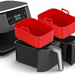 Cheap 🛒 2pcs Air Fryer Silicone Pot For Ninja Foodi Dual DZ201 | Reusable Silicone Air Fryer Liner | Rectangle Air Fryer Basket For Ninja 8 QT Air Fryer | Easy Cleaning Food Safe Air Fryer Accessories (Gray) 🎁 -Small Appliance Parts Shop 41LNy6LgobL. AC