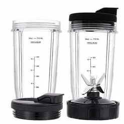 Budget 🥰 Revorit Blender Replacement Parts For Ninja, 2 24oz Cups With To-Go Lids, 7 Fins Extractor Blade, For Nutri Ninja Auto IQ BN801 BL480-30 BL640-30 BL642-30 NN100-30 BL2012 (2 Pack) ❤️ -Small Appliance Parts Shop 41LibvPKnkL