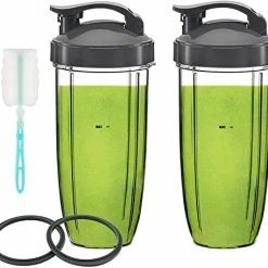 Discount 🎁 Feilifan 2-Pack Blender Replacement Cups 24 Oz For Original NutriBullet Pro 900w/ 600w Extractor Blade Juicer Parts With 2 Flip Top To Go Lids 🤩 -Small Appliance Parts Shop 41MbcpnCdAL. AC