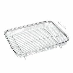 Promo 🤩 Air Fryer Basket For Oven, Stainless Steel Grill Basket, Non-stick Mesh Basket Set, Air Fryer Tray Wire Rack Roasting Basket, 2 Piece Set Silver 💯 -Small Appliance Parts Shop 41MuHTTpRlL