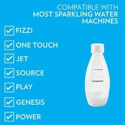 Budget 👏 SodaStream Fizzi One Touch, Sparkling Water Maker, White & SodaStream White Carbonating Bottle 0.5L 😍 -Small Appliance Parts Shop 41PEtysnKDL