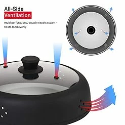 Best deal 🤩 Microwave Cover Glass - Splatter Cover | Bezrat Vented Glass Microwave Plate Cover |Microwave Cover For Food Silicone With Glass | 100% Food Grade |Anti-Splatter Lid Dishwasher Safe For Plates & Bowls 11.8" (Black) ✨ -Small Appliance Parts Shop 41QtHCF2gnS