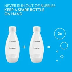 Budget 👏 SodaStream Fizzi One Touch, Sparkling Water Maker, White & SodaStream White Carbonating Bottle 0.5L 😍 -Small Appliance Parts Shop 41ROAlRRaNL