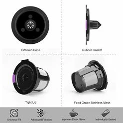 Coupon 🤩 MaxRona Reusable K Cups For Keurig, Reusable K CUP Coffee Filter Refillable Single K CUP For Keurig 2.0 1.0 BPA Free-6 Packs Black 🧨 -Small Appliance Parts Shop 41SRLF4CWRL