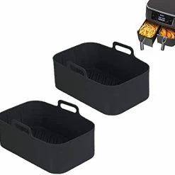 New ✔️ POPQEEN 2pcs Air Fryer Silicone Pot For Ninja Foodi Dual DZ201 ,Reusable 8QT Air Fryer Silicone Liners,Rectangle Air Fryer Basket, Air Fryer Accessories (2PCS, Gray) 👏 -Small Appliance Parts Shop 41UwJhwyeyL. AC