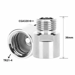 Buy ⭐ Metal CO2 Soda Cylinder Adapter Female Thread TR21-4 To Male Thread CGA320 Conversion Kit For Soda-Club 😉 -Small Appliance Parts Shop 41VKDjrWmFL