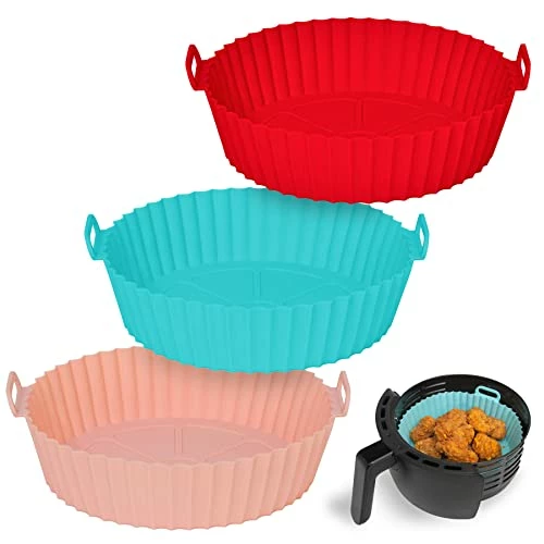 Discount ๐ Air Fryer Silicone Pot, 3-Pack Air Fryer Liner, 8 Inch Reusable Liners, Food Safe, Heat Resistant, Round Pot Oven Accessories, Easy Cleaning, Suitable For 3.6 To 6.8QT Air Fryer ๐ 3 Discount ๐ Air Fryer Silicone Pot, 3-Pack Air Fryer Liner, 8 Inch Reusable Liners, Food Safe, Heat Resistant, Round Pot Oven Accessories, Easy Cleaning, Suitable For 3.6 To 6.8QT Air Fryer ๐