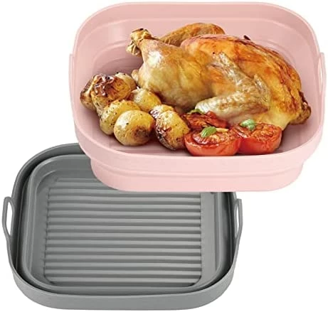 Deals βοΈ OUTXE 2-Pack Square Silicone Air Fryer Liners 8 Inch For 4 To 7 QT Reusable Air Fryer Pot Air Fryer Inserts For Oven Microwave Accessories (Grey+Pink) π 7 Deals βοΈ OUTXE 2-Pack Square Silicone Air Fryer Liners 8 Inch For 4 To 7 QT Reusable Air Fryer Pot Air Fryer Inserts For Oven Microwave Accessories (Grey+Pink) π - Image 5