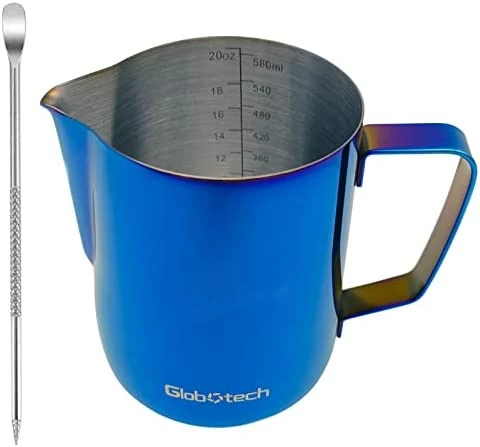 Best deal π€© GLOBOTECH Milk Frothing Pitcher Latte Cup - Stainless Steel Pitcher Latte Art Espresso Machine Accessories Steaming Pitcher Cappuccino Coffee Milk Frother Cups 12 Oz (350ml)β¦ 02 Blue β 8 Best deal π€© GLOBOTECH Milk Frothing Pitcher Latte Cup - Stainless Steel Pitcher Latte Art Espresso Machine Accessories Steaming Pitcher Cappuccino Coffee Milk Frother Cups 12 Oz (350ml)β¦ 02 Blue β - Image 6