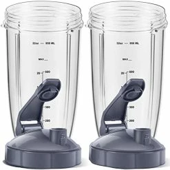 Best reviews of 😍 2-pack Replacement Parts Upgrade 32oz Cups With Flip-Top To-Go-Lid And Rubber Gaskets Compatible With NutriBullet 600w/900w Blender Accessory 👍
