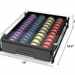 Best reviews of ❤️ EVERIE Crystal Tempered Glass Organizer Drawer Holder Compatible With Nespresso Vertuo Capsules, Compatible With 40 Big Or 52 Small Vertuoline Pods, 12'' Wide By 16.5'' Deep By 3.5'' High ✨ -Small Appliance Parts Shop 41d68ednN4L