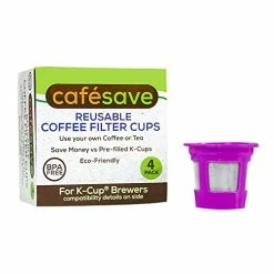 Best deal 🤩 Perfect Pod Cafe Save Reusable K Cup Pod Coffee Filters - Refillable Coffee Pod Capsules With Built-In, Integrated Mesh Strainer For Use With Keurig & Select Single Cup Coffee Machines, 4-Pack ⌛ -Small Appliance Parts Shop 41emuG4OotL