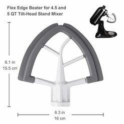 Brand new 😀 Flex Edge Beater For KitchenAid Tilt-Head Stand Mixer, 4.5-5 Quart Flat Beater Paddle With Flexible Silicone Edges Bowl Scraper 😍