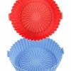 Best deal 😍 J.Y.Memorize 2 Pack Air Fryer Silicone Liners Basket Round, Apply To 1 - 3.5 QT Airfryer, Air Fryer Silicone Pot Bowl, Reusable Baking Tray Cooking Oven Accessories (Top 6.5in / Bottom 5.5in) Silicone-blue And Red 🌟 -Small Appliance Parts Shop 41gpuqlfYcL