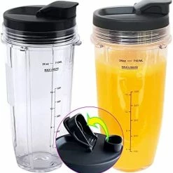 Coupon 😍 Replacement 24oz Nutri Ninja Blender Cup With Sip & Seal Lid For BL450 BL454 BL456 BL480 BL482 BL640 BL642 BL682 BN751 BN801 Foodi SS101 SS351 SS401 Ninja Blender Auto IQ Blade, 2-Pack 🛒 -Small Appliance Parts Shop 41hIsatcE9L. AC