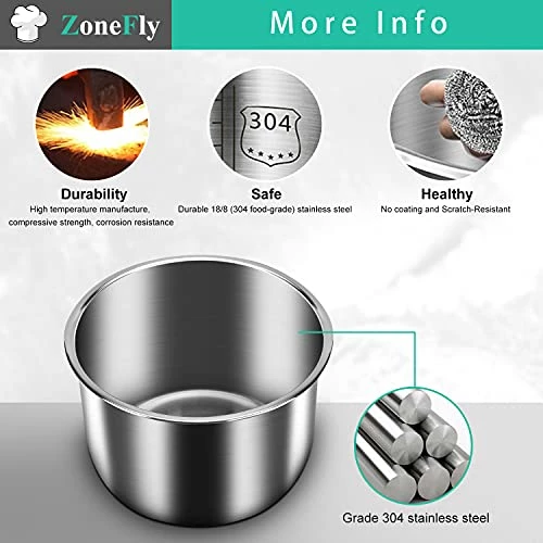 New ๐ ZoneFly Original 8Qt Power Cooker XL Replacement Inner Pot Stainless Steel Compatible With 8 Quart Power Pressure Cooker Model PPC772 (or #PPC772) PPC780 (or #PPC780) And WAL3 Stainless Steel Inner Pot Parts For 8qt โ 4 New ๐ ZoneFly Original 8Qt Power Cooker XL Replacement Inner Pot Stainless Steel Compatible With 8 Quart Power Pressure Cooker Model PPC772 (or #PPC772) PPC780 (or #PPC780) And WAL3 Stainless Steel Inner Pot Parts For 8qt โ - Image 2