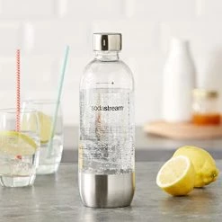 Budget 🎉 SodaStream 1L Classic Metal Carbonating Bottle, Single, Stainless Steel (1041191011) 🧨 -Small Appliance Parts Shop 41jSG1A757L