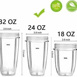 Discount 🎁 Feilifan 2-Pack Blender Replacement Cups 24 Oz For Original NutriBullet Pro 900w/ 600w Extractor Blade Juicer Parts With 2 Flip Top To Go Lids 🤩 -Small Appliance Parts Shop 41jlk1BeCaL