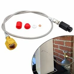 Budget 🛒 KAKSEY Upgraded Soda Machine Co2 Adapter With 40 Inch High Pressure Stainless Steel External Hose, CGA320 Co2 Tank Direct Adapter To TR21-4 G1/2 Soda Water Machine ⌛ -Small Appliance Parts Shop 41kyIymEX0L