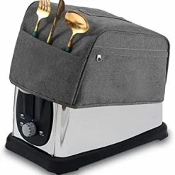 Deals 😀 2 Slice Toaster Cover, Toaster Bags With Pockets, Bread Toaster Oven Dustproof Cover, Toaster Storage Bag, Appliance Covers For Kitchen Small Appliance, Fingerprint Protection, Gift For 👩 Women (S, Grey) ⌛ -Small Appliance Parts Shop 41kz7sFiJuL. AC 1