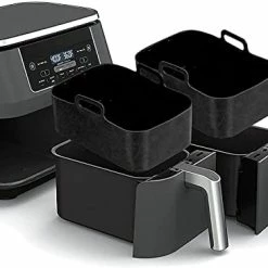 Cheap 🛒 2pcs Air Fryer Silicone Pot For Ninja Foodi Dual DZ201 | Reusable Silicone Air Fryer Liner | Rectangle Air Fryer Basket For Ninja 8 QT Air Fryer | Easy Cleaning Food Safe Air Fryer Accessories (Gray) 🎁 -Small Appliance Parts Shop 41l25hsLNHL. AC