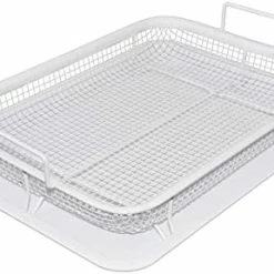 Hot Sale 🛒 Eyourlife 2 Piece Stainless Steel Air Fryer Basket For Oven, 12.8 X 9.6 Inch Crisper Tray And Basket For Oven, Oven Air Fry Mesh Basket Set, Air Fryer Oven Basket For Fries/Bacon/Chicken(Silver) 🎁 -Small Appliance Parts Shop 41mkUR4bAEL. AC