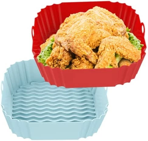 Deals βοΈ OUTXE 2-Pack Square Silicone Air Fryer Liners 8 Inch For 4 To 7 QT Reusable Air Fryer Pot Air Fryer Inserts For Oven Microwave Accessories (Grey+Pink) π 9 Deals βοΈ OUTXE 2-Pack Square Silicone Air Fryer Liners 8 Inch For 4 To 7 QT Reusable Air Fryer Pot Air Fryer Inserts For Oven Microwave Accessories (Grey+Pink) π - Image 7