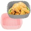 Deals ✔️ OUTXE 2-Pack Square Silicone Air Fryer Liners 8 Inch For 4 To 7 QT Reusable Air Fryer Pot Air Fryer Inserts For Oven Microwave Accessories (Grey+Pink) 🌟 -Small Appliance Parts Shop 41oRsJmor1L