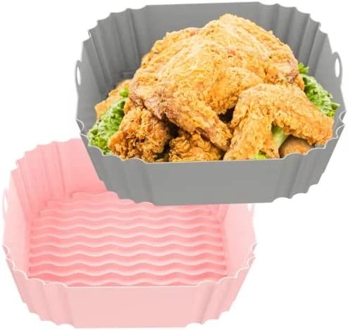 Deals βοΈ OUTXE 2-Pack Square Silicone Air Fryer Liners 8 Inch For 4 To 7 QT Reusable Air Fryer Pot Air Fryer Inserts For Oven Microwave Accessories (Grey+Pink) π 8 Deals βοΈ OUTXE 2-Pack Square Silicone Air Fryer Liners 8 Inch For 4 To 7 QT Reusable Air Fryer Pot Air Fryer Inserts For Oven Microwave Accessories (Grey+Pink) π - Image 6