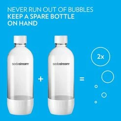 Best Sale 🎁 SodaStream Fizzi One Touch Sparkling Water Maker (White) With CO2 And BPA Free Bottle & Carbonating Bottle, 1 Liter, White (Pack Of 2) 🌟 -Small Appliance Parts Shop 41pxIgQQysL